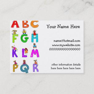 Alfabet Kinderen Visitekaartje