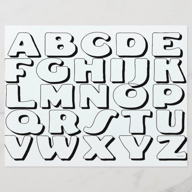 Alfabet Kleurplaat Placemat (Voorkant)