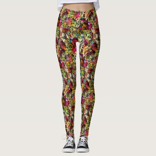 Alfabet Kunst 1 Leggings (Voorkant)