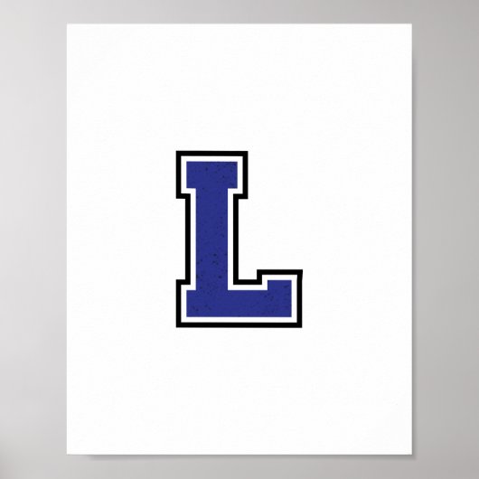 Alfabet L in blauwe kleur Poster (Voorkant)