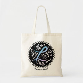 Alfabet L Monogram Handschrift Tote Bag