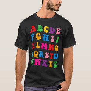 Alfabet leert ABC's kleurrijke hoofdletters voor T-shirt
