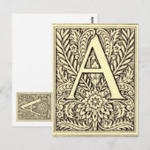 Alfabet Letter A Briefkaart (Voorkant / Achterkant)