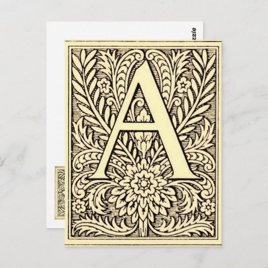 Alfabet Letter A Briefkaart (Voorkant / Achterkant)