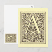 Alfabet Letter A Briefkaart (Voorkant / Achterkant)