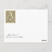 Alfabet Letter A Briefkaart (Achterkant)