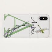 Alfabet letter A Lavendel Eucalyptus Dragonfly Case-Mate iPhone Case (Achterkant (horizontaal))