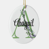 Alfabet letter A, waterverf Lavendel Eucalyptus Keramisch Ornament (Rechts)