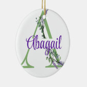 Alfabet letter A, waterverf Lavendel Eucalyptus Keramisch Ornament (Rechts)