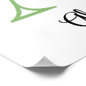 Alfabet letter A waterverf Lavendel Eucalyptus Poster (Hoek)