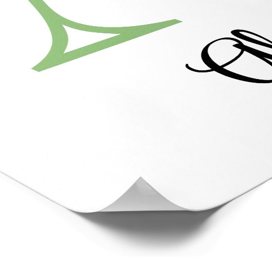 Alfabet letter A waterverf Lavendel Eucalyptus Poster (Hoek)