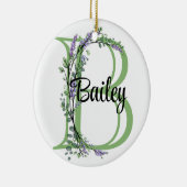 Alfabet letter b, waterverf Lavendel botanisch Keramisch Ornament (Rechts)