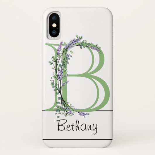 Alfabet letter B waterverf Lavendel Eucalyptus Case-Mate iPhone Case (Achterkant)