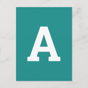 Alfabet Letter   Blauwgroen minimalistisch groen Briefkaart