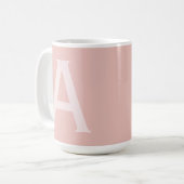 Alfabet Letter Blush Roze Monogrammed Koffie Mok (Voorkant links)