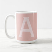 Alfabet Letter Blush Roze Monogrammed Koffie Mok (Links)