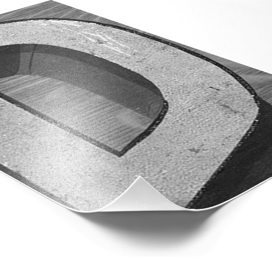 Alfabet Letter D4 Black en White, 4x6 Foto Afdruk (Hoek)