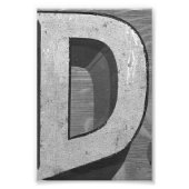 Alfabet Letter D4 Black en White, 4x6 Foto Afdruk (Voorkant)