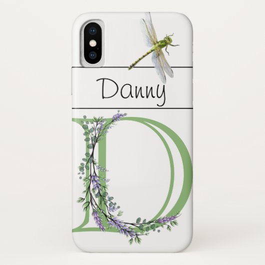 Alfabet letter D Lavendel Eucalyptus Dragonfly Case-Mate iPhone Case (Achterkant)