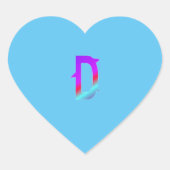 Alfabet letter D sticker. Hart Sticker (Voorkant)