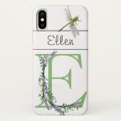 Alfabet letter E Lavendel Eucalyptus Dragonfly Case-Mate iPhone Case (Achterkant)