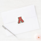 Alfabet Letter Een  stijl Ronde Sticker (Envelop)