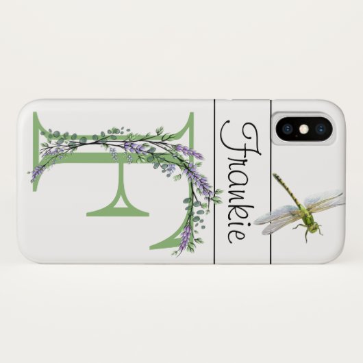 Alfabet letter F Lavendel Eucalyptus Dragonfly Case-Mate iPhone Case (Achterkant (horizontaal))