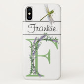 Alfabet letter F Lavendel Eucalyptus Dragonfly Case-Mate iPhone Case (Achterkant)
