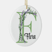 Alfabet letter F, waterverf Lavendel botanisch Keramisch Ornament (Rechts)