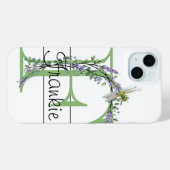 Alfabet letter F, waterverf Lavendel Dragonfly Case-Mate iPhone Case (Achterkant (horizontaal))
