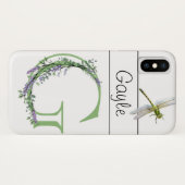 Alfabet letter G Lavendel Eucalyptus Dragonfly Case-Mate iPhone Case (Achterkant (horizontaal))