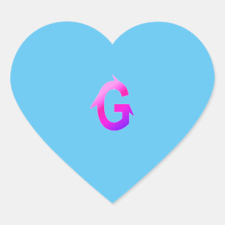 Alfabet letter G sticker. Hart Sticker
