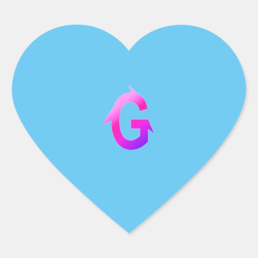 Alfabet letter G sticker. Hart Sticker (Voorkant)