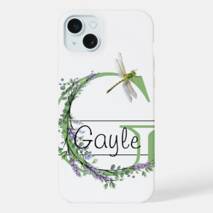 Alfabet letter G, waterverf LavenderDragonfly iPhone 15 Plus Case