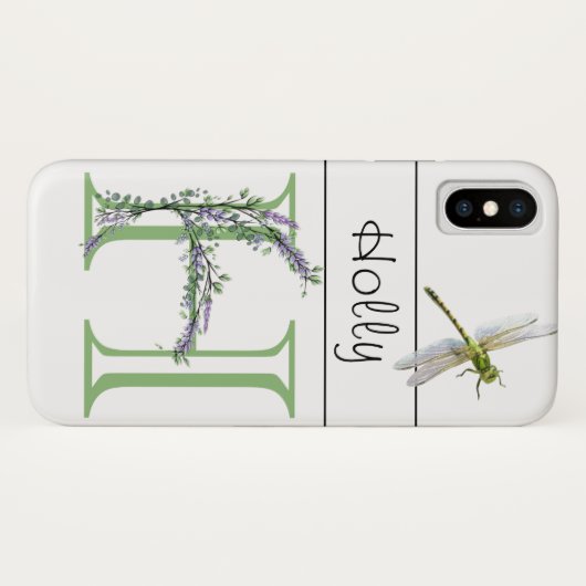 Alfabet letter H Lavendel Eucalyptus Dragonfly Case-Mate iPhone Case (Achterkant (horizontaal))