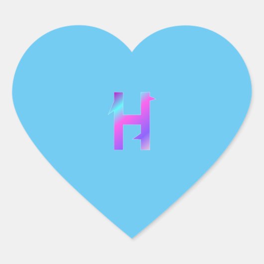 Alfabet letter H sticker. Hart Sticker (Voorkant)