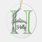 Alfabet letter H, waterverf Lavendel botanisch Keramisch Ornament (Links)