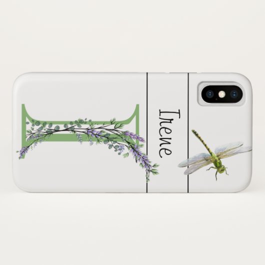 Alfabet letter I Lavendel Eucalyptus Dragonfly Case-Mate iPhone Case (Achterkant (horizontaal))