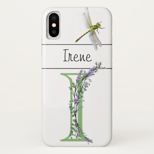 Alfabet letter I Lavendel Eucalyptus Dragonfly Case-Mate iPhone Case (Achterkant)