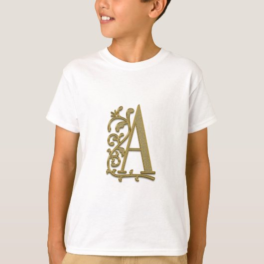 Alfabet Letter Initiaal T-shirt (Voorkant)