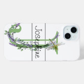 Alfabet letter J, waterverf Lavendel Dragonfly Case-Mate iPhone Case (Achterkant (horizontaal))