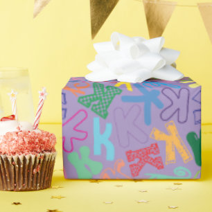 Alfabet Letter K Inpakpapier - Paars