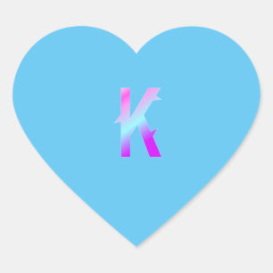 Alfabet letter K sticker. Hart Sticker