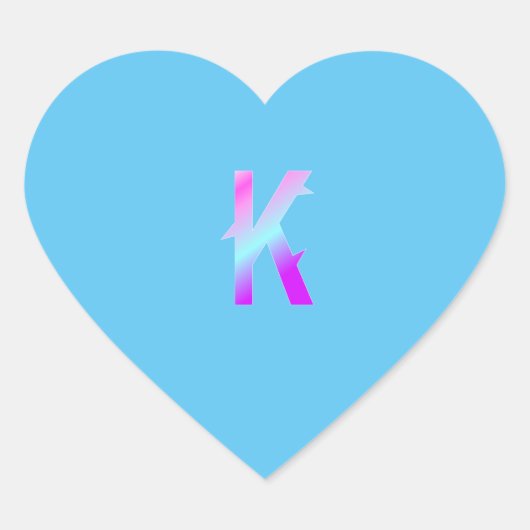 Alfabet letter K sticker. Hart Sticker (Voorkant)