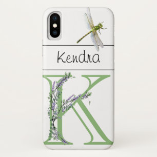 Alfabet letter K waterverf Lavendel Dragonfly Case-Mate iPhone Case