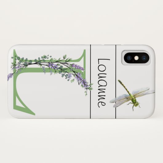 Alfabet letter L Lavendel Eucalyptus Dragonfly Case-Mate iPhone Case (Achterkant (horizontaal))