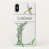 Alfabet letter L Lavendel Eucalyptus Dragonfly Case-Mate iPhone Case (Achterkant)