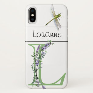 Alfabet letter L Lavendel Eucalyptus Dragonfly Case-Mate iPhone Case