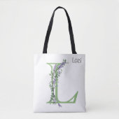 Alfabet letter L waterverf Lavendel Eucalyptus Tote Bag (Voorkant)