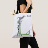 Alfabet letter L waterverf Lavendel Eucalyptus Tote Bag (Dichtbij)